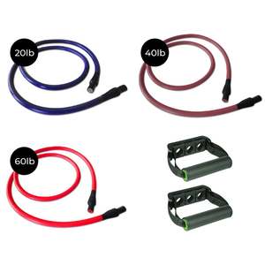 Prism Fitness Cable Resistance Band Bundle 400-160-006-1 20 40 60 Pound Capacity Made of Durable Nylon - Product Image 2
