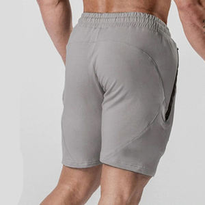 Wholesale Price High Quality Customized Logo Design Gym Fitness 100%Cotton Solid Color Side <b>Zipper</b> Pockets Man <b>Shorts</b> 2022 - Product Image 5