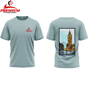เสื้อยืดคอตตอน100% คอกลมสำหรับผู้ชายเสื้อโอเวอร์ไซส์โชว์ไหล่พิมพ์ลายโลโก้ออกแบบได้ตามต้องการ - Product Image 4