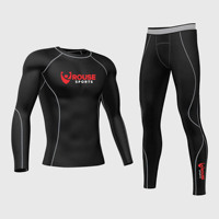 Ensemble de sport respirant à manches longues pour hommes, idéal pour la musculation et le fitness, séchage rapide, vente en gros personnalisée