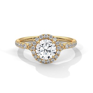1.0ct Round Brilliant Cut CZ Halo <b>Solitaire</b> <b>Ring</b> 925 Sterling <b>Silver</b> Engagement Band - Product Image 1