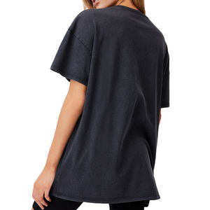 T-shirts graphiques à écran bouffant vintage surdimensionné 230GSM pour femmes, t-shirts inversés, logo personnalisé, design lavé à l'acide pour l'été - Product Image 3