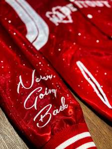 OEM Manufacturer High Quality Men's Winter Baseball Letterman Varsity <b>Jacket</b> Custom Embroidery Silk Sleeves Eco-Friendly - Product Image 3