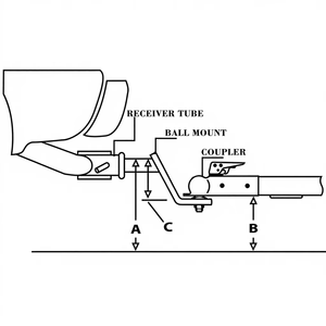 Vypart Support de boule d'attelage de remorque de 2 pouces, capacité de 6000 lb avec boule en acier sécurisée et clip de sécurité pour attelage - Product Image 4