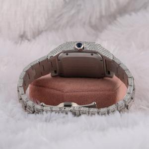 Moissanite Studded Square Roman Dial Full Iced Out Watch Hip Hop Rapper Automatic Wrist Luxurious Watch - Product Image 3