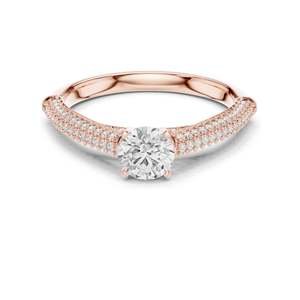 Bague en diamant de laboratoire rond brillant de 1,074 carats pour femme, clarté VVS-VS EF, or 18 carats, 14 carats, 10 carats et argent 925, moissanite - Product Image 2