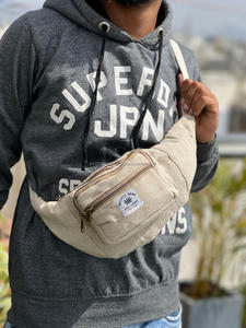 New Western Stylish Handmade Jute Cotton Hemp Fanny Packs Hot Selling Sustainable Eco Friendly Bohemian Unisex <b>Waist</b> Bags - Product Image 3