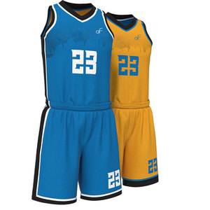 ชุดบาสเก็ตบอลพิมพ์ลายแบบซับลิเมชั่นคุณภาพสูง ชุดกีฬาผู้ชายสั่งทำได้ สีตามต้องการ - Product Image 1