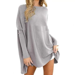 เสื้อสวมหัวคอกลมสำหรับผู้หญิงใส่สบายผิวเสื้อสวมหัวทรงหลวมน้ำหนักเบาเข้าได้กับทุกชุด - Product Image 6