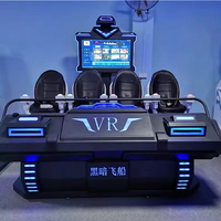 Simulateur de réalité virtuelle 9D VR Dark Ship 3D dynamique 4 places, équipement de jeu pour parc d'aventure intérieur, en plastique et métal