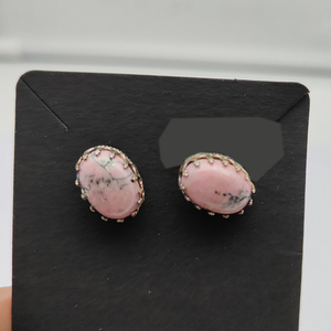 Rhodonite naturelle 14x10mm ovale en argent sterling 925 boucles d'oreilles de créateur 5.07 gm faites à la main bijoux fins pierres précieuses femmes boucles d'oreilles - Product Image 4