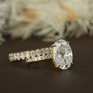 ชุดแหวนเพชรโมอิส VVS1สำหรับผู้หญิงชุดแหวนโซลิแทร์เพชร10K 14K 18K 925แท้ออกแบบได้ตามต้องการ2024 - Product Image 6