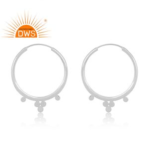 Meilleure vente de boucles d'oreilles rondes en argent sterling fin bijoux personnalisés pour femmes cadeau pour elle - Product Image 2