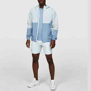 Veste de course à pied légère et imperméable avec doublure pour hommes, logo personnalisé, souple, séchage rapide, fermeture éclair complète - Product Image 1