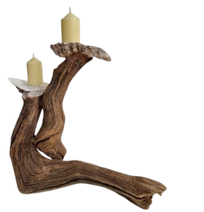 Bougeoir en bois flotté de taille moyenne Bougeoir en bois créatif pour l'intérieur et l'extérieur pour la décoration intérieure Fêtes de mariage Noël - Product Image 3