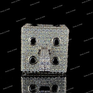 Colgante de Dados con Incrustaciones de Diamantes de Imitación en Plata 925, Estilo Hip Hop, Joyería de Lujo con Aspecto de Diamante, Estilo Urbano - Product Image 5
