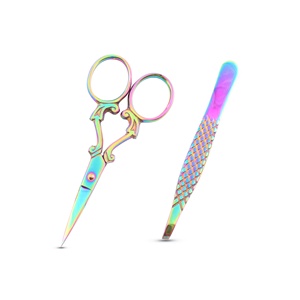 Precision Tip Eyebrow Tweezer Stainless Steel Beauty Scissors Facial Hair Trimming for Beauty Care <b>Makeup</b> <b>Tools</b> With Logo - Product Image 6