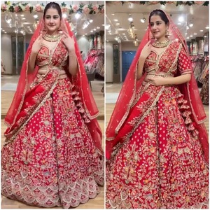 Ropa de fiesta étnica india tradicional Lehenga Choli azul estilo Vintage para mujer para festivales y bodas para verano e invierno - Product Image 5