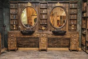 Espejo de Barbería Moderno y Ajustable de Madera Real, Mueble de Salón Comercial Resistente, Modelo 316 para Barbería o Taller - Product Image 2