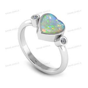 2025 bonne qualité opale éthiopienne 8mm bague en pierres précieuses en argent Sterling éternité Vermeil bijoux bon prix cadeau de mariage pour les femmes - Product Image 1