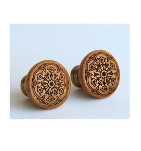 Artisan Wooden Decorative Knobs with Elegant Shape <b>Cabinet</b> <b>Drawer</b> Door Pulls for Furniture - Product Image 1