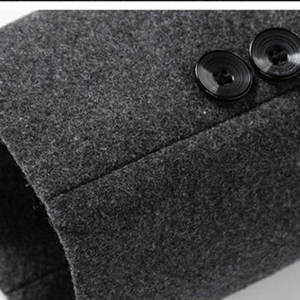 Manteau trench en laine pour homme, coupe ajustée, de haute qualité, décontracté, long, avec décoration boutonnée, imperméable - Product Image 3