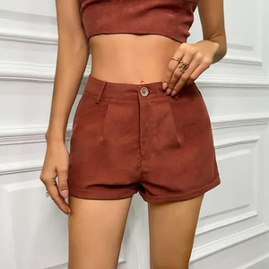 กางเกงกีฬาขาสั้นผ้าสแปนเด็กซ์เอวสูงสำหรับผู้หญิงมีโลโก้ออกแบบได้ตามต้องการลวดลายของนักขี่จักรยานผ้าสแปนเด็กซ์สำหรับเล่นโยคะฤดูร้อน - Product Image 1