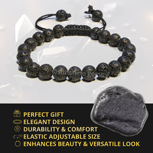 Bracelet en macramé avec pierres précieuses de lave Chaîne réglable sculptée Style Feng Shui Chakra Bracelet en cristal de guérison pour hommes femmes mascotte - Product Image 4