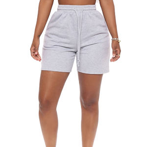 Shorts en molleton de coton pour femmes avec cordon de serrage et poches, respirants, séchage rapide, pour l'été, entraînement, décontracté - Product Image 5
