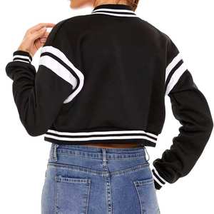 OEM ODM mujeres Varsity chaqueta al por mayor personalizado Crop Top Letterman moda estilo universitario Streetwear chaqueta de abrigo de gran tamaño - Product Image 2