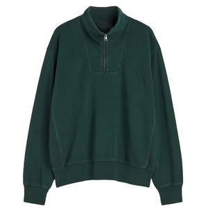 Jersey de hombros caídos de gran tamaño para hombre con logotipo personalizado estilo Hip Hop 100% algodón cuarto de cremallera Sudadera con capucha estampado diseño de peso pesado 2025 - Product Image 1
