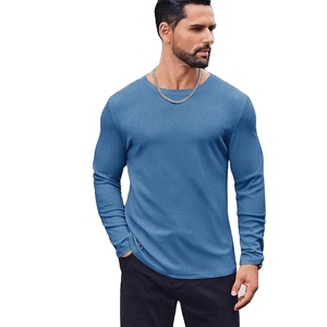 Unisex Cotton Long Sleeve T Shirt Plain Crew Neck Casual Tee Custom Logo Blank Apparel Bulk Wholesale - Product Image 1