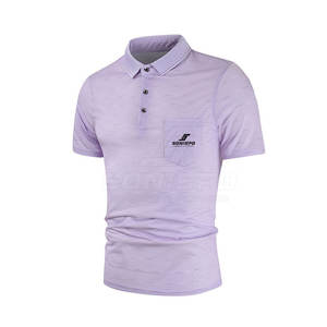 2024 haute qualité hommes pour Polo T-Shirt imprimé solide respirant tricoté Fitness T-Shirt léger Simple couleur unie court OEM - Product Image 1