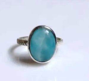 Natural Heated Turquoise 10x14mm Oval Shape Bezel Set Silver Ring Handmade <b>Jewelry</b> for Valentine's <b>Couple</b> Gift & Wedding Gift - Product Image 2