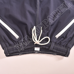 Pantalones de nieve de Invierno Azul Marino oscuro para hombre, carga de esquí impermeable con ribete blanco, múltiples bolsillos con cremallera y puños ajustables - Product Image 2