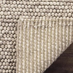 MORE Modern Wool Cotton <b>Cushioned</b> Thick (0.6-1 In.) Medium <b>Pile</b> Cotton Backing Rectangular Area Rug Hand Woven Kitchen Hallway - Product Image 4