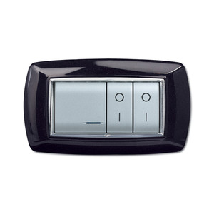 Placca Life Mod. Living Plastica Nero Glitter 4 Posti - Product Image 1