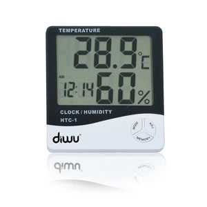 Termómetro Higrómetro Digital con Pantalla LED, Reloj y Calendario - Registrador de Temperatura Doméstico de Plástico - Product Image 1