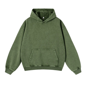 Sweat à capuche tricoté vintage personnalisé, délavé à l'acide, coupe classique, longueur standard, unisexe, 100% coton, hiver, 300g, écologique, OEM - Product Image 6