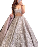 Redéfinissez l'élégance nuptiale : Ensemble de mariage haut de gamme en soie Georgette Lehenga Choli avec Dupatta, prêt à porter pour les fêtes - SHREE INDIAN