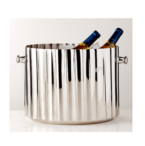 Cubo de hielo de acero inoxidable y enfriador de vino para almacenamiento de botellas, accesorios de barra plateada, cubo enfriador de hielo para productos de bar - Product Image 6