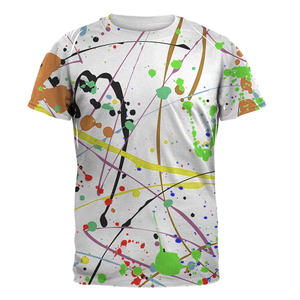 เสื้อยืดคอกลมแขนสั้นผู้ชาย พิมพ์ลายดิจิทัล ลวดลายนามธรรม สวมใส่สบาย ทรงปกติ ผ้าโพลีเอสเตอร์ 100% ระบายอากาศได้ดี ผ้าถัก - Product Image 5