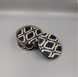 New Arrival Custom Logo Handmade Epoxy Resin Wood Coaster Set Sustainable Walnut Modern Home Decor with Wholesale Options - Product Image 1