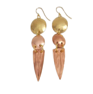 2026 cerceau Europe et mode patine coloré Bronze feuille boucles d'oreilles patine en gros indien géométriquement Antique cuivre plaqué - Product Image 2