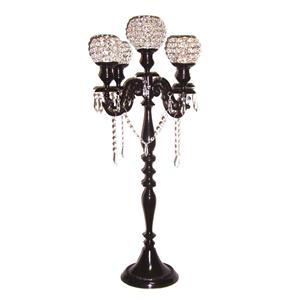 Candélabres faits à la main décoratifs en métal de vente directe d'usine de Offre Spéciale avec des votives perlées en cristal pour la décoration de bougie - Product Image 1