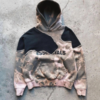 Sweat à capuche unisexe coupe courte et carrée, style vintage délavé à l'acide, avec empiècements et impression DTG personnalisée, 100% coton, écologique, avec poche, pour l'hiver