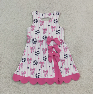 ชุดเดรสโยคะสำหรับเด็กผู้หญิง GSD4100 Soccer Bows Game Day Scallop Edge - Product Image 5