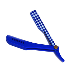 Best Top Blue Color Coated Smooth Shave Manual Folding Shaving Razors for Men Barber Straight <b>Edge</b> Razor - Product Image 4