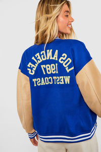 แจ็คเก็ตวาร์ซิตี้แบบไม่มีปกสำหรับฤดูหนาว  แบบยูนิเซ็กซ์  ปักลายตามสั่ง  ทำจากขนสัตว์ที่เป็นมิตรต่อสิ่งแวดล้อม  เสริมสร้างความรักในทีมของโรงเรียน - Product Image 6