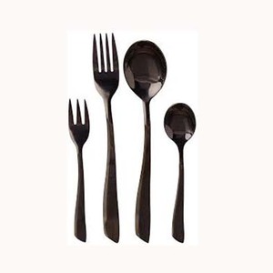 Ensembles de couverts personnalisables en acier inoxydable noir avec logo de luxe Style unique pour les mariages à l'hôtel et la rentrée scolaire - Product Image 1